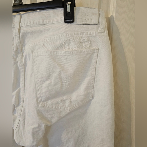 Lauren Ralph Lauren Women's White Eyelet Jeans Relaxed Taper Size 16 - Picture 9 of 9